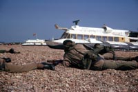 Troops in the foreground